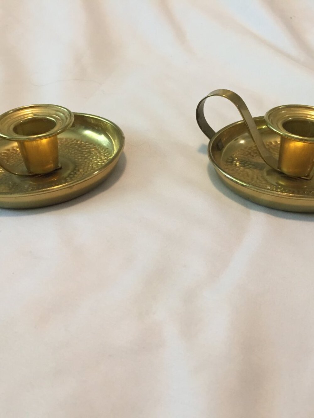 Vintage Hammered Copper Candle Holders w/Handles Set Of 2 Copper Craft Guild  Ni